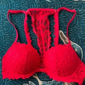 Pink front close bra